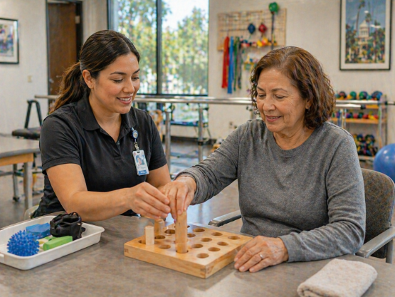 occupational therapy session short-term rehabilitation skilled nursing Pasadena